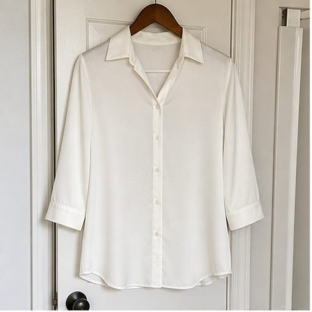 Ivory Tie Neck Blouse